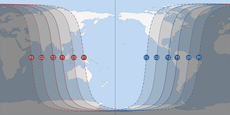 Carte de l'éclipse totale de Lune du 3 mars 2026.